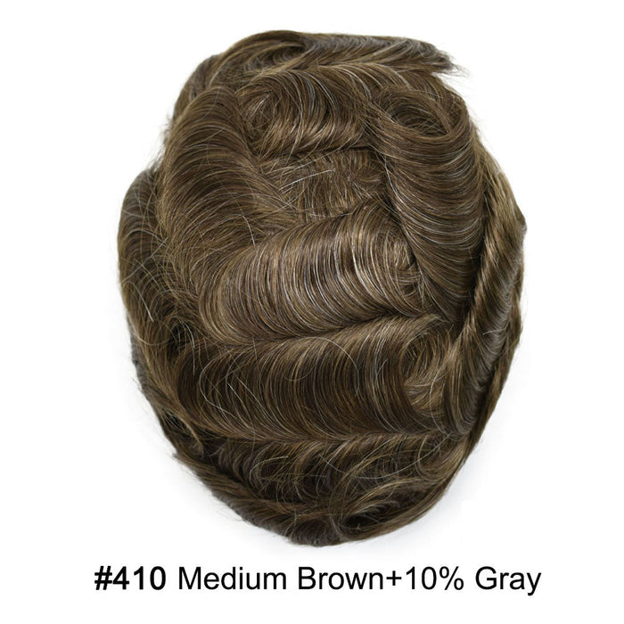 LYRICAL HAIR US Stock Toupee for Mens Full PU Injected Human Hairpiece for Men Durable Mens Hair System