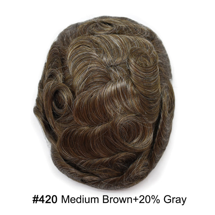 LYRICAL HAIR US Stock Toupee for Mens Full PU Injected Human Hairpiece for Men Durable Mens Hair System