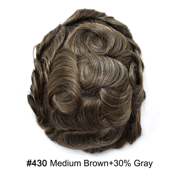 LYRICAL HAIR US Stock Toupee for Mens Full PU Injected Human Hairpiece for Men Durable Mens Hair System