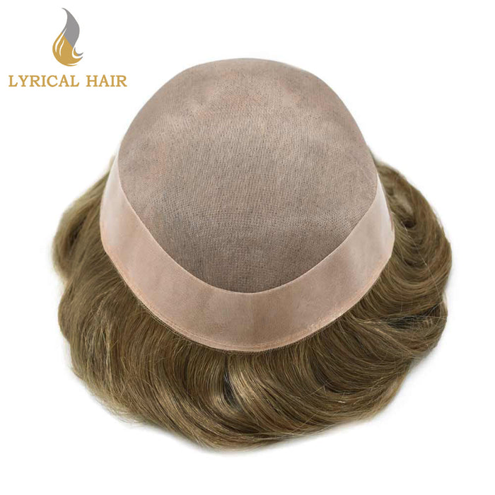 LYRICAL HAIR Hair System for Mens Hair Piece US STOCK Monofilament with PU Coating(NPU) Toupee Folded Lace Front Natural Hairline Mens Toupee|Blond