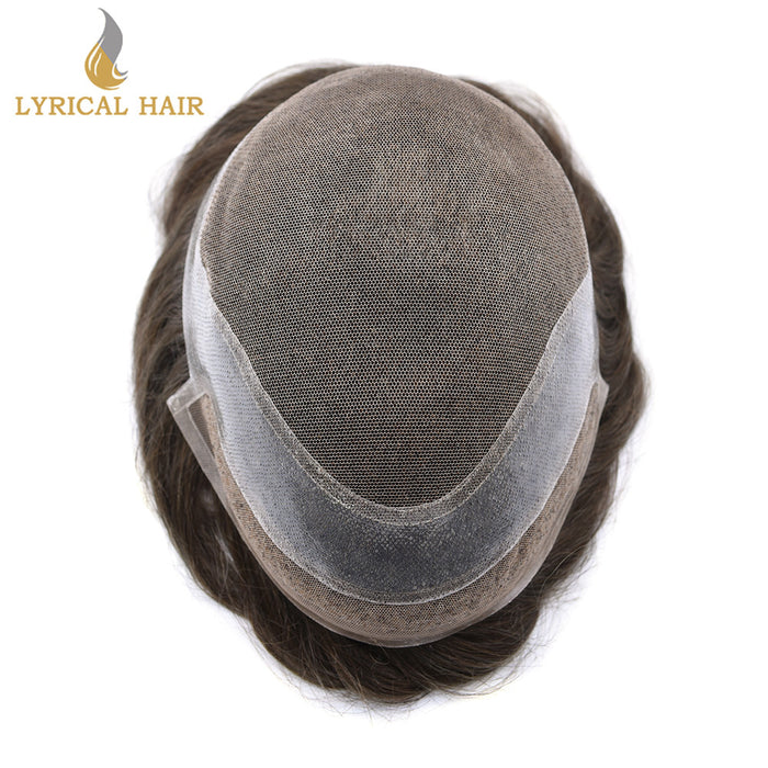 LYRICAL HAIR Mens Toupee Hair Pieces Invisible French Lace Hair Systems For Men