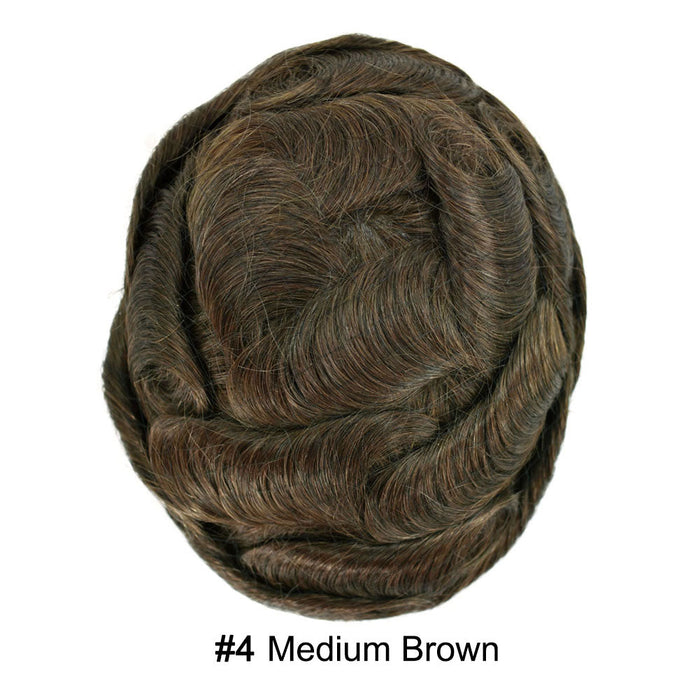 LYRICAL HAIR US Stock Toupee for Mens Full PU Injected Human Hairpiece for Men Durable Mens Hair System