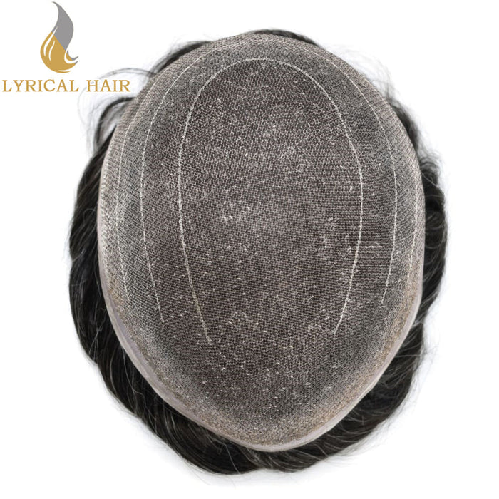LYRICAL HAIR Full Swiss Super Welded Lace Mens Toupee US STOCK Bleached Knots Men Hair Piece Natural looking Toupee for Men