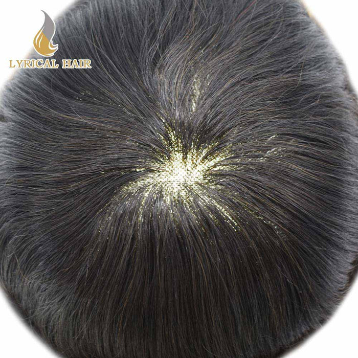 LYRICAL HAIR US Stock Mens Toupee Hair Pieces Durable Silk Fine Monofilament Hair Systems For Men