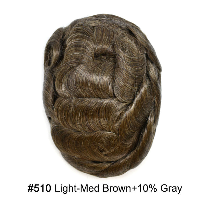 LYRICAL HAIR US Stock Toupee for Mens Full PU Injected Human Hairpiece for Men Durable Mens Hair System