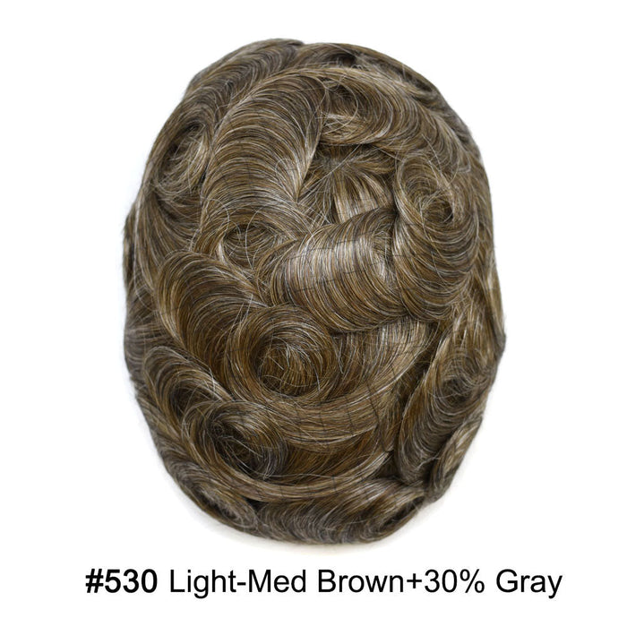 LYRICAL HAIR US Stock Toupee for Mens Full PU Injected Human Hairpiece for Men Durable Mens Hair System