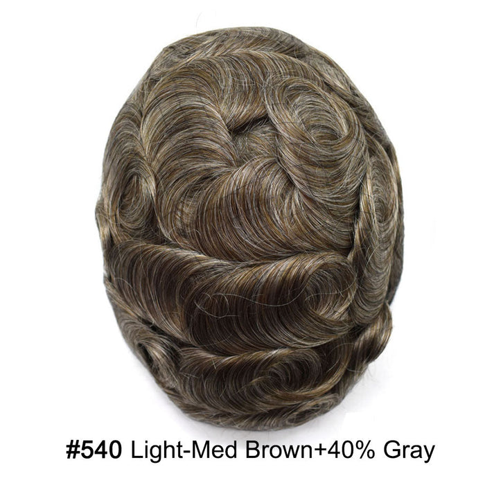 LYRICAL HAIR US Stock Toupee for Mens Full PU Injected Human Hairpiece for Men Durable Mens Hair System