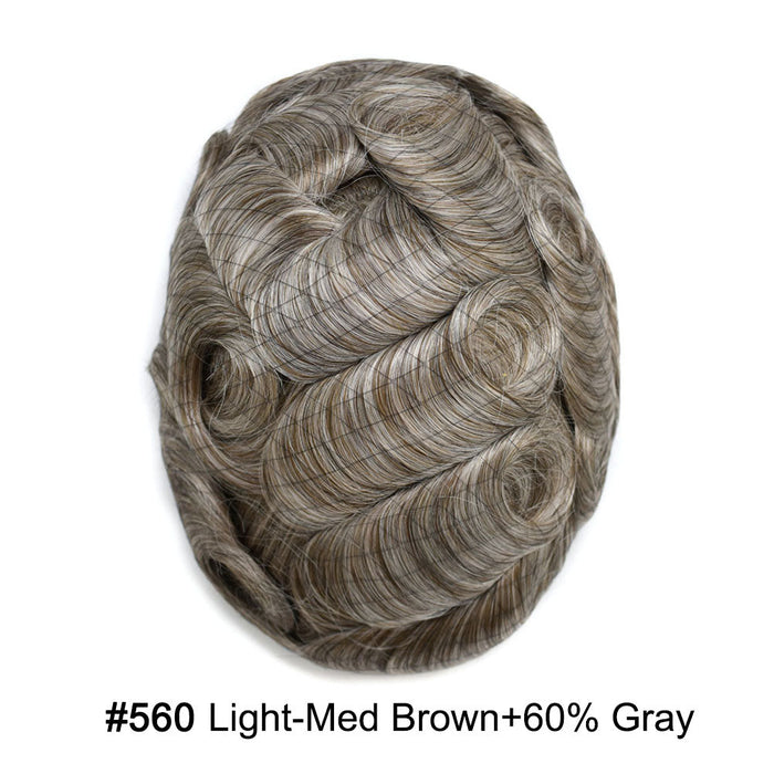 LYRICAL HAIR US Stock Toupee for Mens Full PU Injected Human Hairpiece for Men Durable Mens Hair System
