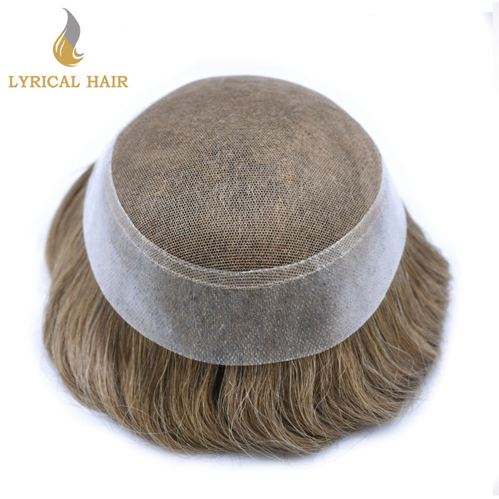 LYRICAL HAIR Mens Toupee Hair Pieces Durable Silk Fine Monofilament Hair Systems For Men |Blond