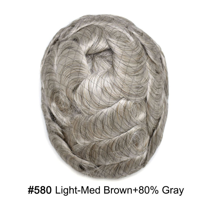 LYRICAL HAIR US Stock Toupee for Mens Full PU Injected Human Hairpiece for Men Durable Mens Hair System