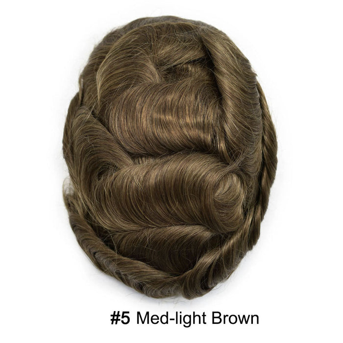 LYRICAL HAIR US Stock Toupee for Mens Full PU Injected Human Hairpiece for Men Durable Mens Hair System