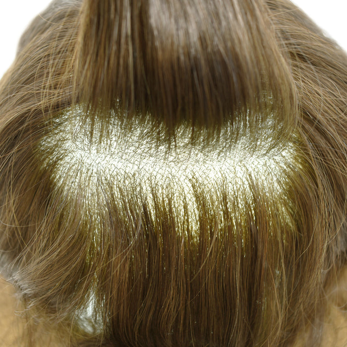 LYRICAL HAIR Hair System For Men Soft Welded Lace Base Front Human Hairpiece Bleached Knot Natural Hairline Hair System|Blond