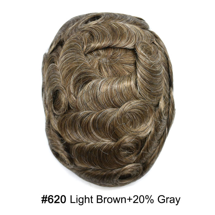 LYRICAL HAIR US Stock Toupee for Mens Full PU Injected Human Hairpiece for Men Durable Mens Hair System