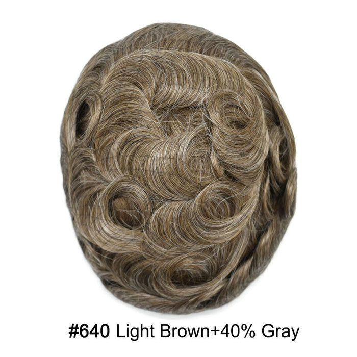 LYRICAL HAIR US Stock Toupee for Mens Full PU Injected Human Hairpiece for Men Durable Mens Hair System
