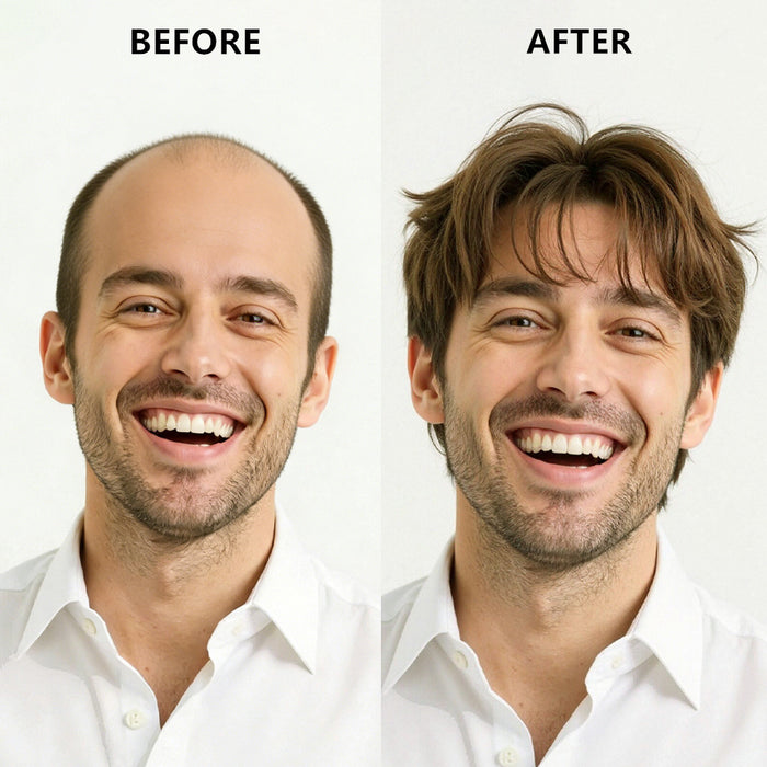 LYRICAL HAIR Pro-Grade 0.06mm Ultra Thin Skin Hair System for Men V-Looped Knots Mens Hairpieces Toupee for Men |Brown