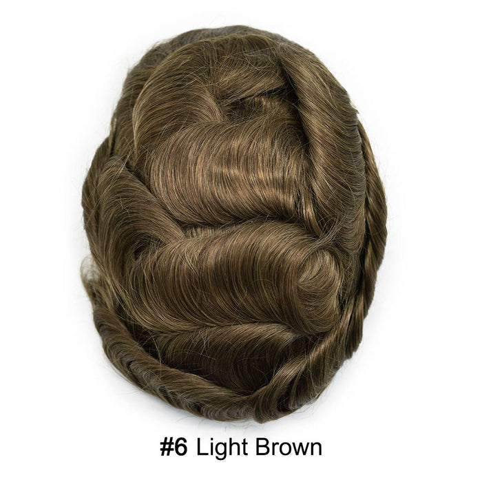 LYRICAL HAIR US Stock Toupee for Mens Full PU Injected Human Hairpiece for Men Durable Mens Hair System