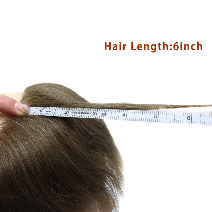 LYRICAL HAIR Mens Frontal Hairpiece Forehead Hairline Toupee French Lace With PU Natural Hairline For Receding Hairline 4X18cm