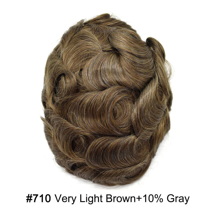 LYRICAL HAIR US Stock Toupee for Mens Full PU Injected Human Hairpiece for Men Durable Mens Hair System