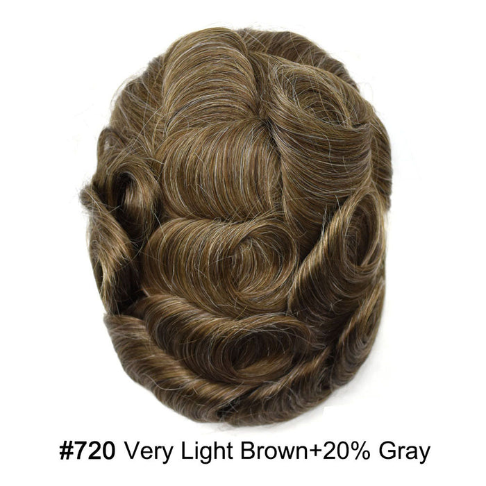 LYRICAL HAIR US Stock Toupee for Mens Full PU Injected Human Hairpiece for Men Durable Mens Hair System