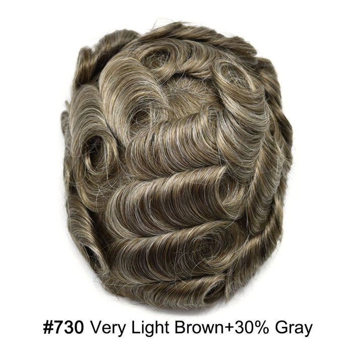 LYRICAL HAIR US Stock Toupee for Mens Full PU Injected Human Hairpiece for Men Durable Mens Hair System