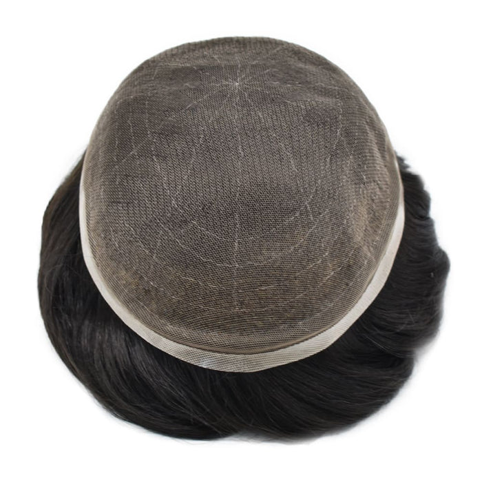 Full Korea Lace Mens Toupee Soft Human Hair Systems Natural Hairline Non Surgical Men Hair Piece