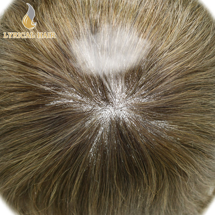 LYRICAL HAIR Full Swiss Super Welded Lace Mens Toupee US STOCK Bleached Knots Men Hair Piece Natural looking Icon Lace Toupee for Men|Blond