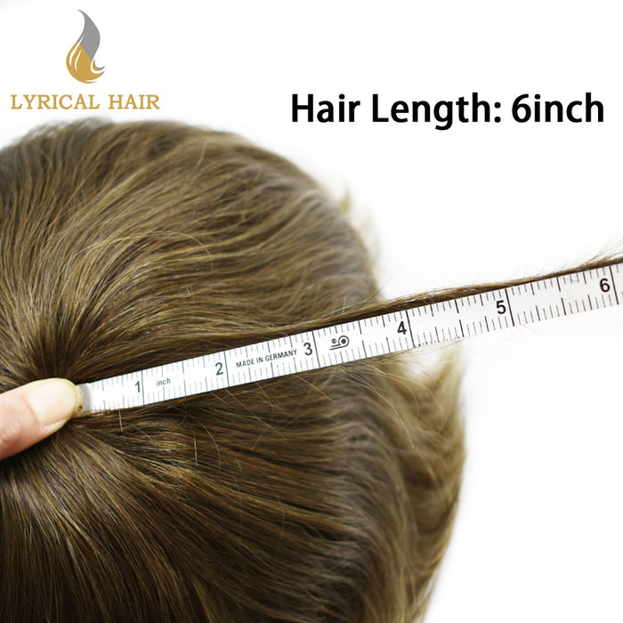 LYRICAL HAIR US Stock Human Hair System For Men Fine Monofilament With PU Hairpieces For Men|Fast shipping USA