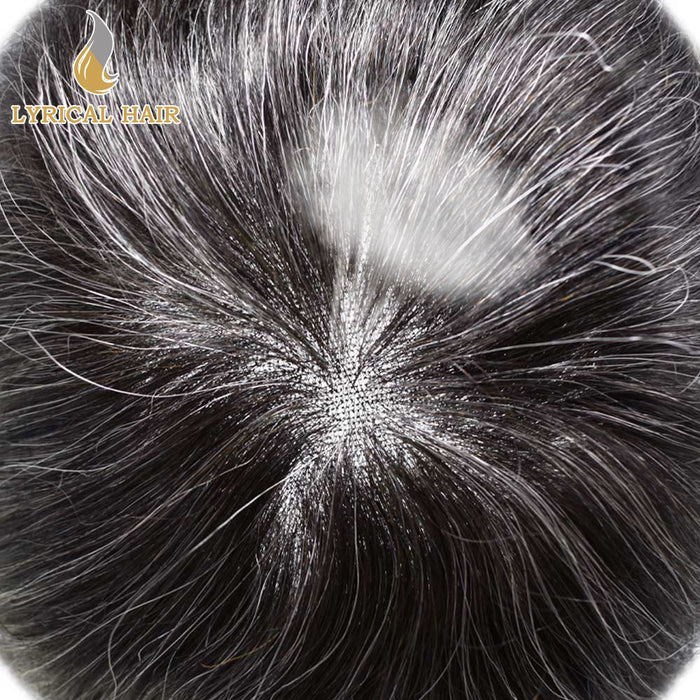 LYRICAL HAIR French Lace With Poly Coated Human Hair System for Men Natural Hairline Bleached  Knots Invisible Knots Toupee for Men