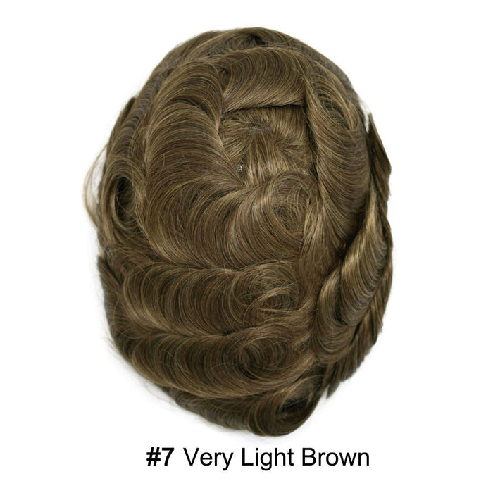 LYRICAL HAIR US Stock Toupee for Mens Full PU Injected Human Hairpiece for Men Durable Mens Hair System