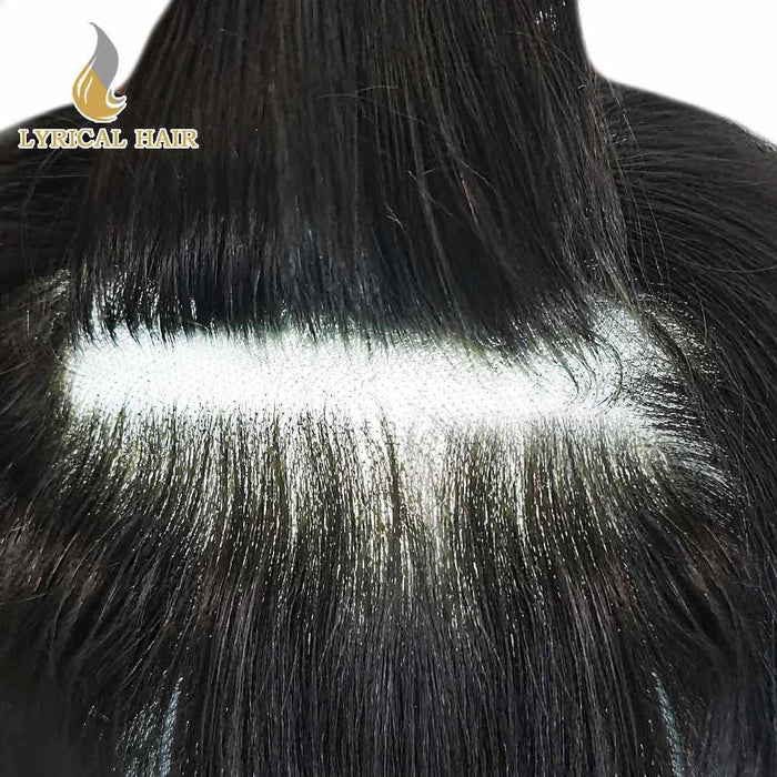 LYRICAL HAIR US STOCK Men Toupee Fine Monofliament Durable Mens Hair System Human Hair Mens Hairpiece