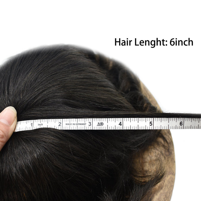 LYRICAL HAIR US STOCK Men Toupee Fine Monofliament Durable Mens Hair System Human Hair Mens Hairpiece