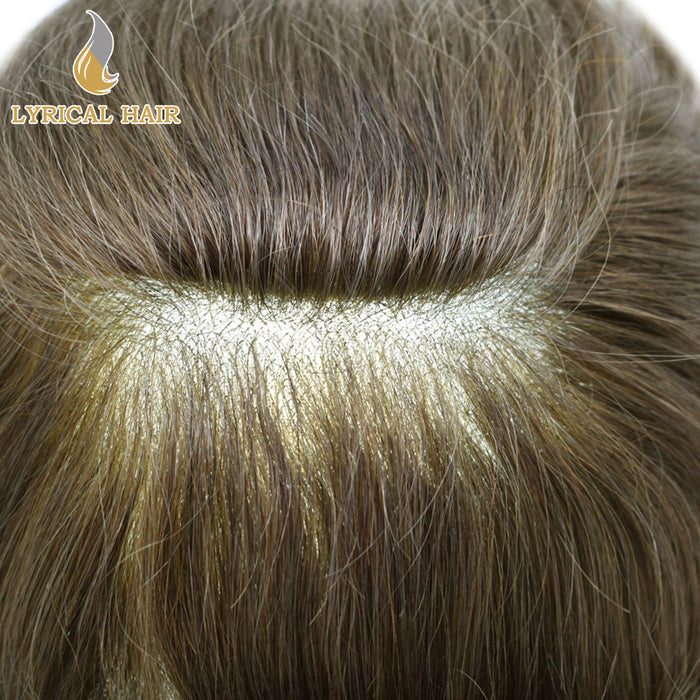 LYRICAL HAIR Full Swiss Super Welded Lace Mens Toupee US STOCK Bleached Knots Men Hair Piece Natural looking Icon Lace Toupee for Men|Blond