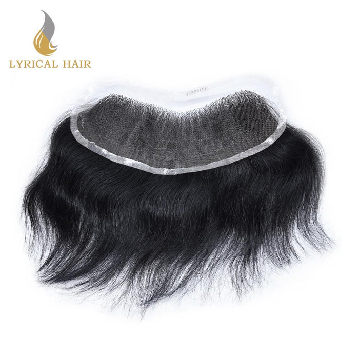 Lyricalhair Swiss Lace Frontal 18CM x 4CM High Quality Frontal Indian Remy Human Hair for Receding Hairline Front Hair System