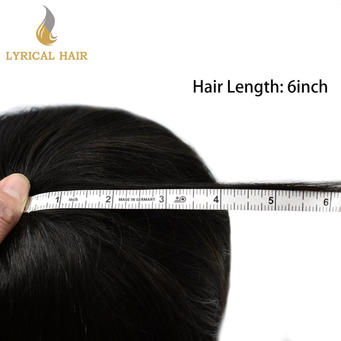 LYRICAL HAIR Human Hair System For Men Fine Monofilament With PU Hairpieces For Men