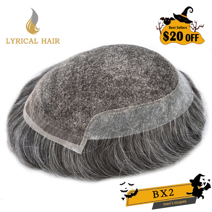 LYRICAL HAIR US Stock French Lace Front Mens Toupee Breathable Human Hairpiece