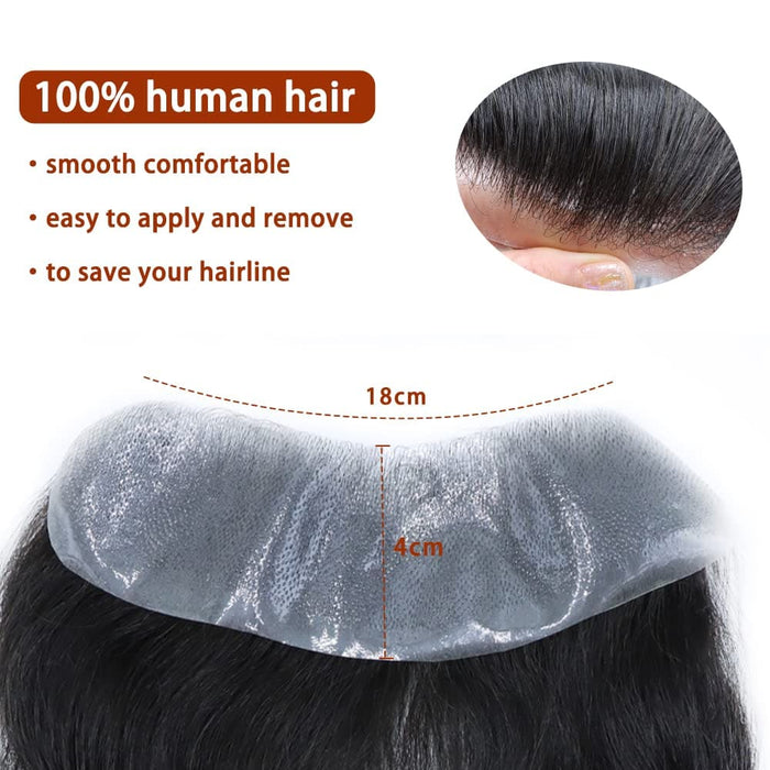 Lyricalhair Men Frontal Hair System V-Looped PU Toupee for Men Natural Hairline Mens Toupee