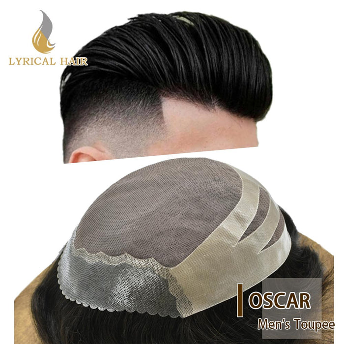 Mens Hair System Fine Monofilament Front Mens Human Hair Toupee Non-Surgical Hair Replacement For Mens Hairpiece