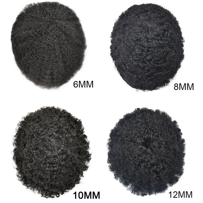 LYRICAL HAIR US STOCK Afro Curly French Lace Front Hairpiece for Black Men Weave Hair Unit
