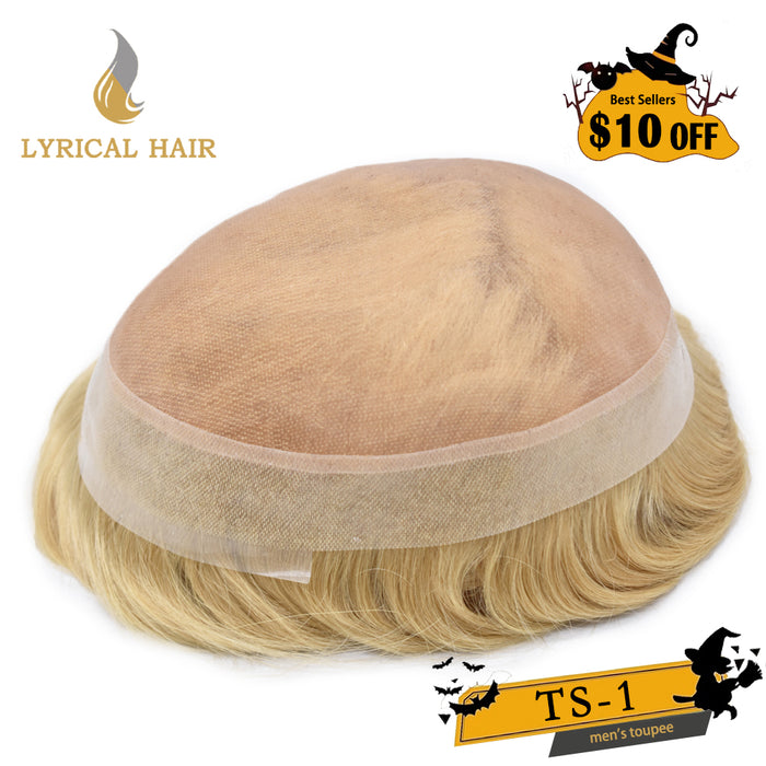 LYRICAL HAIR US Stock Human Hair System For Men Fine Monofilament With PU Hairpieces For Men